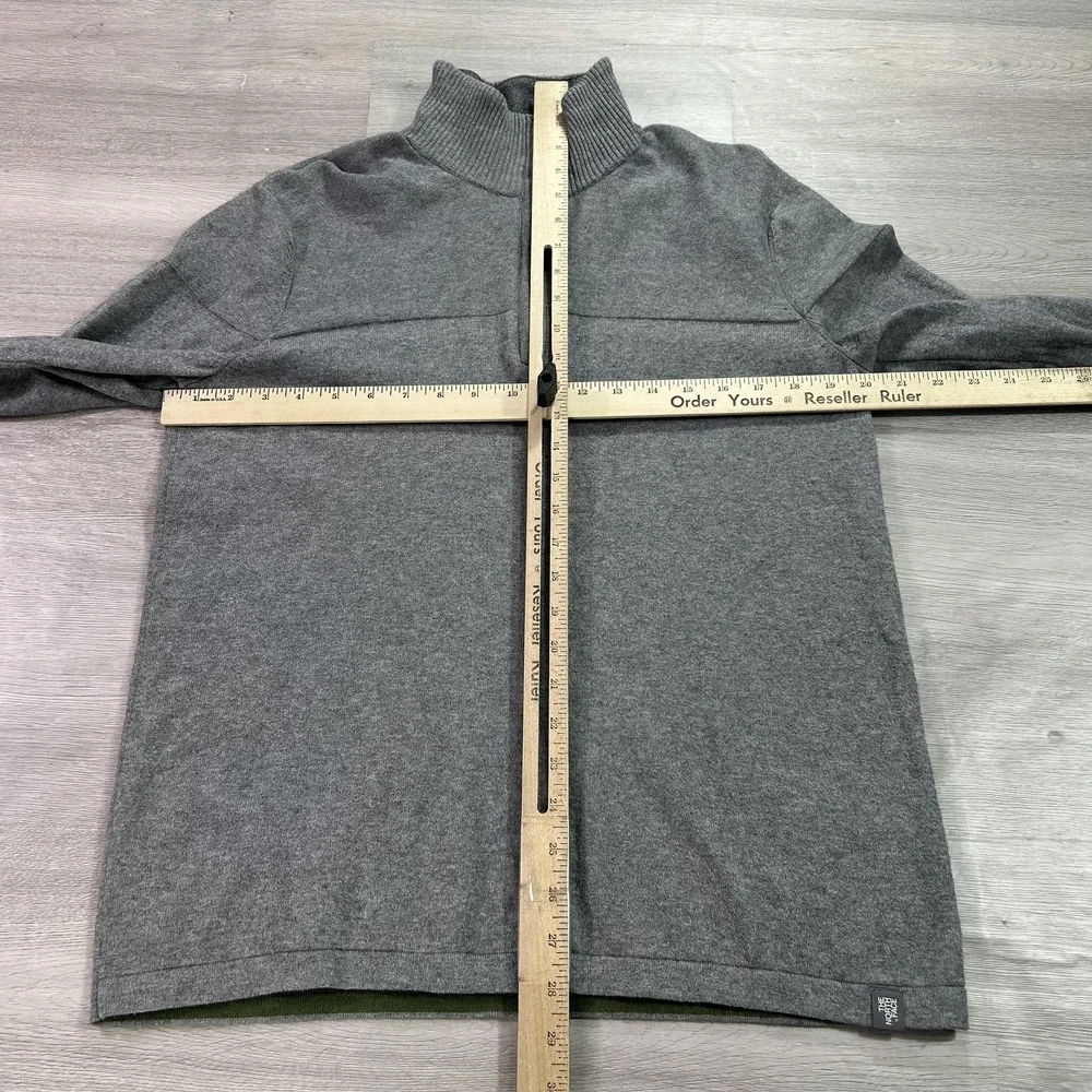 The North Face Sweater‎ Mens Medium Gray 1/4 Zip Mock Neck Knit Pullover